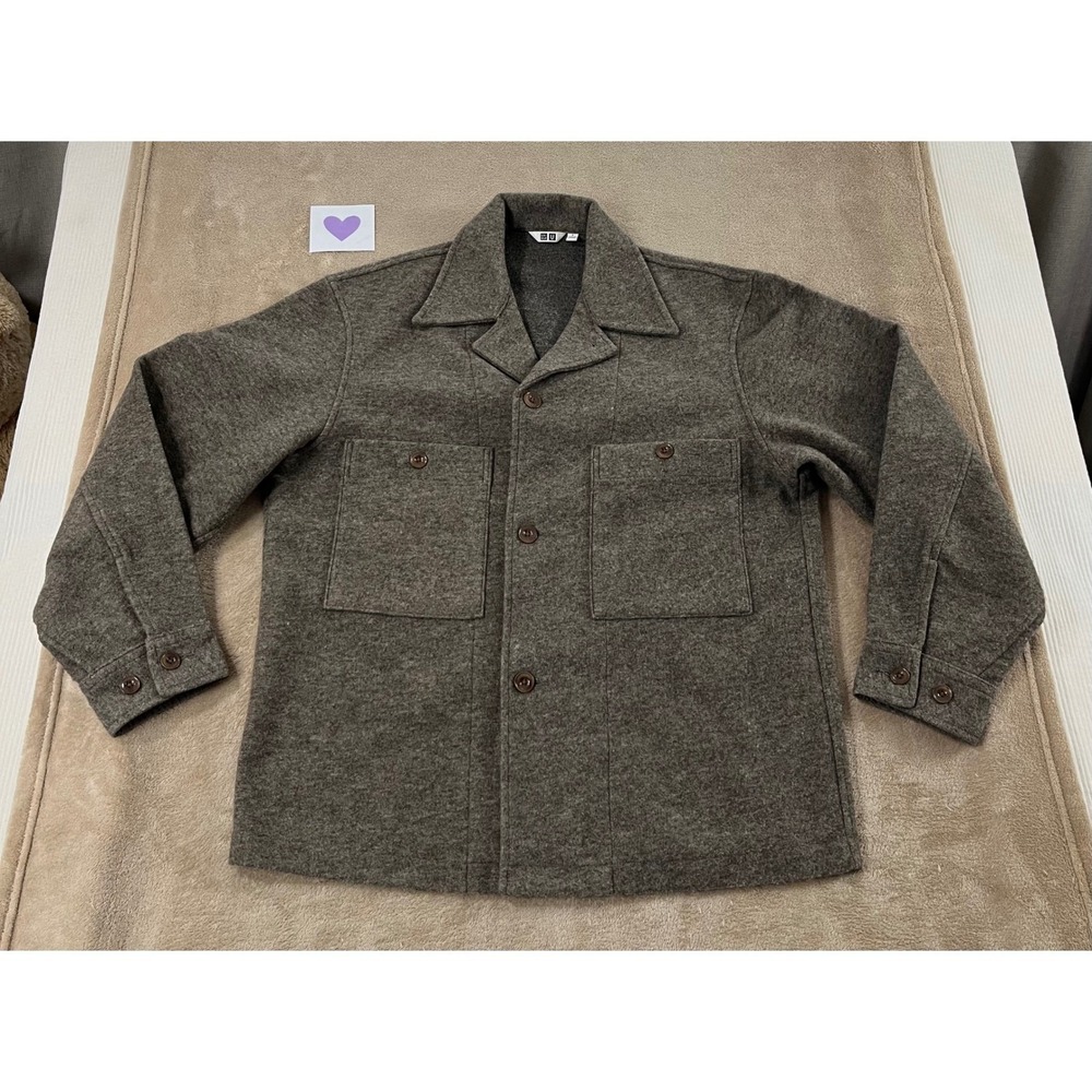 Uniqlo U Jersey Overshirt Jacket Brownish Blend Size S Grey wool Blend